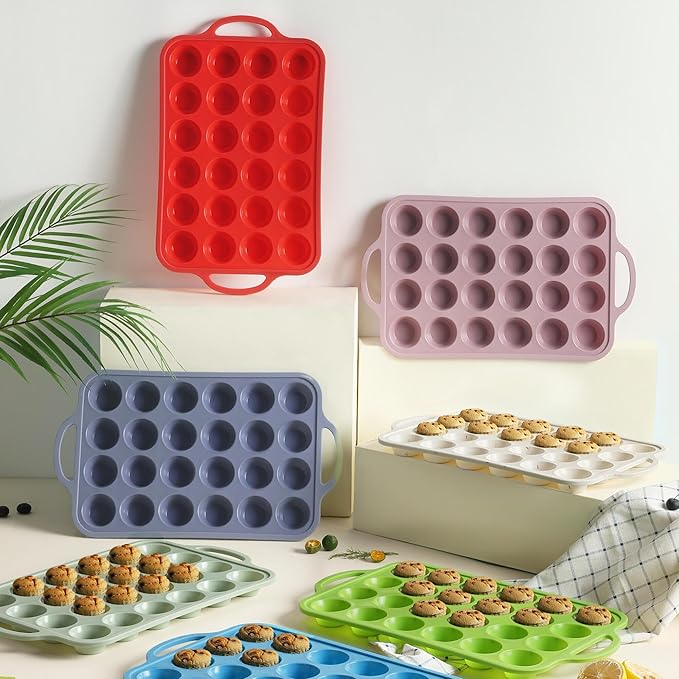 24 Cups Silicone Muffin Pan with Metal Reinforced Frame Cupcake Tray Egg Mold Great Grandma Christmas Xmas Birthday Mother Gifts Ideas Grandmother Gigi Granny Nana Glamma Mawmaw Yaya AAbuelita Mamaw