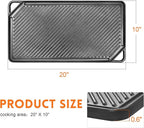 GGC Cast Iron Griddle for Gas Stove, Reversible Griddle for Gas Grills, 20 x 10 Flat and Ribbed Griddle Plate for Outdoor and Indoor Cooking