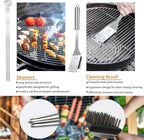 11Pcs Stainless Steel BBQ Grilling Accessories Set, Dad Gifts for Fathers Day Grilling Gifts,Portable Practical Grill Tools Utensils Kit with Storage Bag for Outdoor Grill Camping Backyard