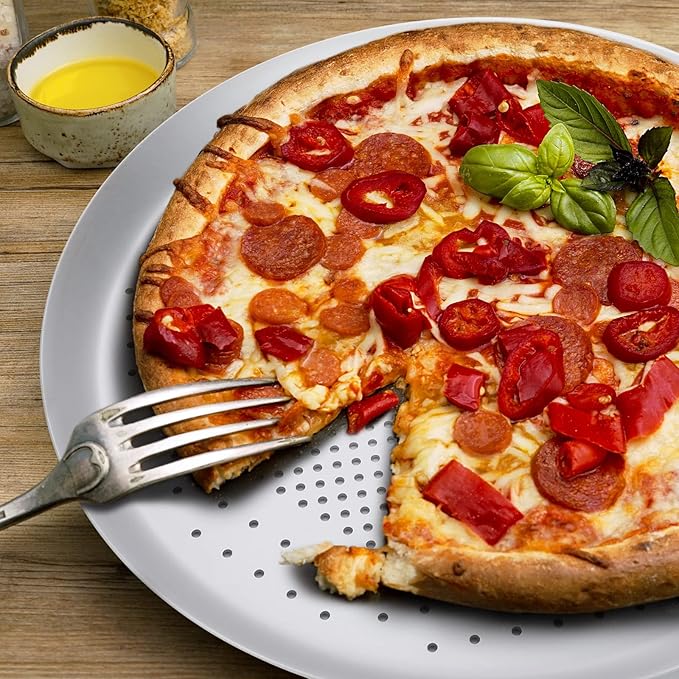 Beasea Pizza Pan for Oven, 12 Inch Perforated Pizza Pan with Holes, Heavy Duty Aluminum Alloy Round Pizza Tray Pizza Crisper Pan Pizza Baking Tray Bakeware for Home Restaurant Kitchen