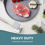 KITEXPERT Meat Tenderizer Hammer with Comfortable-Grip Handle, Dual-side Mallet for Kitchen, Heavy Duty Pounder For Tenderizing Steak, Beef and Fish, Pink