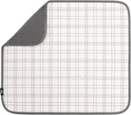 S&T INC. Dish Drying Mat, 16” x 18”, Absorbent Microfiber Kitchen Counter Mat, Dish Drying Pad for Dishes, Utensils, Pots and Pans, Large, Stitched Plaid