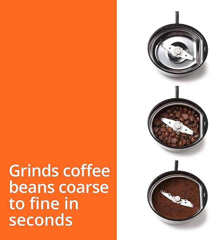 KRUPS Electric Coffee Grinder: 3 oz Capacity, 200 Watts - Versatile for Beans, Spices, Nuts - One-Touch Operation, Customizable Grind for 12 Cups - Ideal for Espresso, French Press