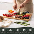 Extra Large Bamboo Board Charcuterie Non Slip Feet Over Sink Wooden Cutting Chopping Board Butcher Block Nice Solid Thick Juice Groove Big Xl XXl xlarge Hardwood Kitchen Counter Organic Meat BBQ Kit
