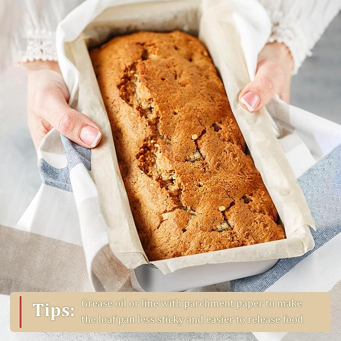 TeamFar Loaf Pan, 12 x 5 Inch Stainless Steel Loaf Pans for Baking Bread, 2 Pack Large Bread Loaf Baking Pan for Homemade Bread, Meatloaf, Cake, Brownies, Non-Toxic, Heavy-duty, Oven & Dishwasher Safe