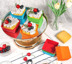 Webake 3.5 Inch Jumbo Baking Cups Reusable Silicone Square Cupcake Liners Non-stick Muffin Brownie Cake Mold (Pack of 8)