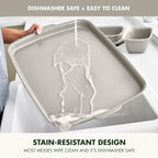 GreenPan Premiere Ovenware Healthy Ceramic Nonstick 4 Piece Bakeware Set, PFAS-Free, Rectangular, Square, Quarter, Half Sheet Baking Pans, Warp-Free, Oven & Broiler Safe 600F, Dishwasher Safe, Taupe