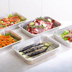 Aluminum Foil Pans, Extra Heavy Duty Disposable Aluminum Baking Pans, 14.57"×10.63" Steam Table Pans for Cooking, Heating, Storing, Prepping Roasting and Chafing (5 Pack Silver)