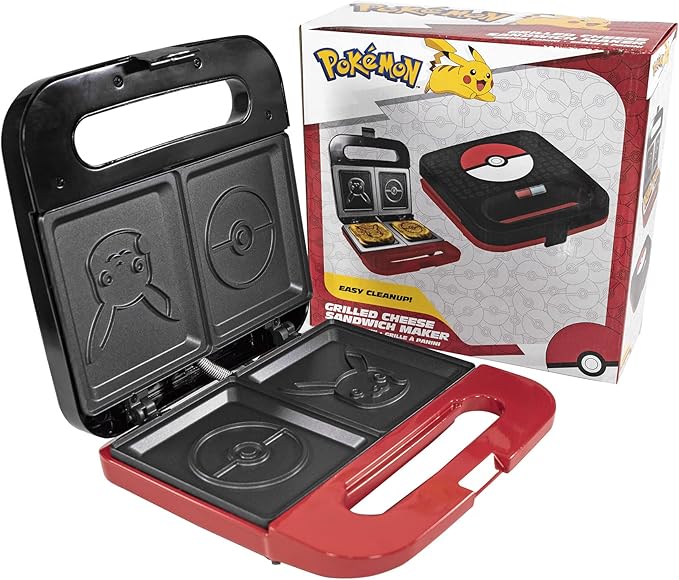 Uncanny Brands Pokemon Grilled Cheese Maker - Make Pokeball and Pikachu Sandwiches - Kitchen Appliance