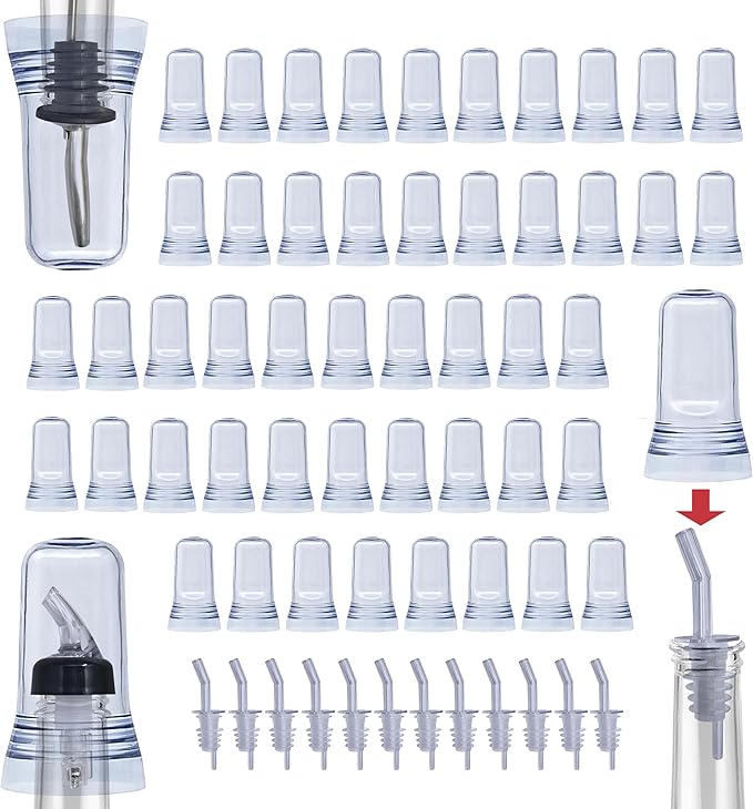 Pour Spout Covers Translucent Liquor Pourer Covers Universal Bottle Pour Dispenser Liquor Bottle Covers Liquor Bottle Covers Bottle Cover Dust for Home Kitchen Tools Supplies