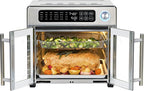 Emeril Lagasse Extra Large French Door Air Fryer Toaster Oven Combo, 24 Cooking Functions and Digital Controls, 7 Accessories Included, Stainless Steel Finish, 26QT Capacity