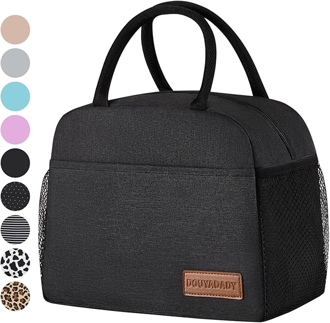douyadady Lunch Bag Women/Men Lunch Box Women/Men (black)