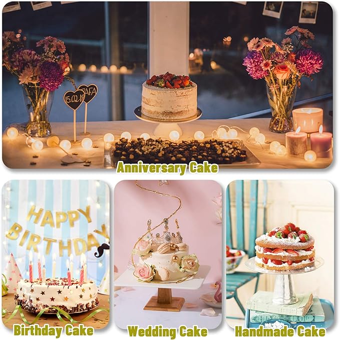 P&P CHEF 8 Inch Cake Pans Set, Round Baking Pan Stainless Steel Layer Birthday Wedding Cake Oven Pans, Non Toxic & Heavy Duty, Deep Side & Mirror Finish, Dishwasher Safe, (2Pcs)