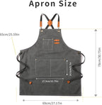 Tosewever Canvas Cross Back Chef Cotton Aprons for Men Women with Large Pockets