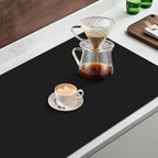 WISELIFE Coffee Mat Super Absorbent Dish Drying Mat Coffee Bar Accessories Match with Machine Large Drying Mats for Kitchen Counter 17" W x 30" L, Black