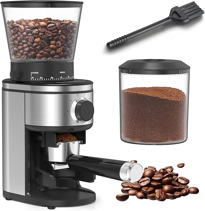 AYCHIRO Coffee Grinder, Electric Conical Burr Grinder with 30 Grind Settings for 2-12 Cups, Adjustable Burr Mill for Home Use