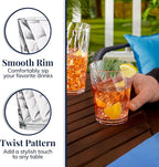 US Acrylic Optix Plastic Reusable Drinking Glasses (Set of 16) 14oz Rocks & 20oz Water Cups in Clear | BPA-Free Tumblers, Made in USA | Top-Rack Dishwasher Safe