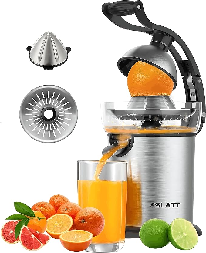 Electric Citrus Juicer Squeezer Stainless Steel, Orange Juicer Electric,Homemade Orange Juice Squeezer Machine, Detachable Design,Easy Clean