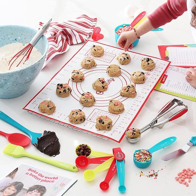 Baketivity 31-Piece Kids Baking Tools Set – Real Cooking Utensils for Children – Safe, Durable, and Fun Kitchen Accessories – Gift for Young Chefs