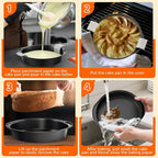 9 Inch Round Cake Pan with Handle, 3PCS Nonstick Cake Pans with 100 PCS Parchment Paper