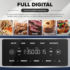 Nuwave Brio Plus 6-in-1 Air Fryer, 7-Qt Large Capacity, 50°F–400°F Precise Temp Control, Non-Toxic PFAS-Free Nonstick, Air Fry, Bake, Roast, Toast, Dehydrate, Reheat, 100 Presets, Dishwasher Safe