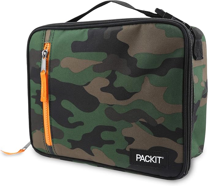 PackIt Freezable Classic Lunch Box, Camo, Built with EcoFreeze Technology, Collapsible, Reusable, Zip Closure With Zip Front Pocket and Buckle Handle, Perfect for Lunches