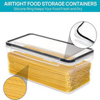 Vtopmart Airtight Food Storage Containers with Lids 4PCS Set 3.2L, Plastic Spaghetti Canisters for Pasta organizer, BPA Free Air Tight Kitchen Pantry Organization