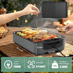 Smokeless Indoor Grill, Electric Indoor Grill for Korean BBQ with Dual-Turbo Smoke Extractor, LED Smart Display & Dual-Zone Nonstick Grill Plates, 6-Level Temp Control, Dishwasher Safe