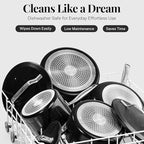Gotham Steel Modern 11 Pc Ceramic Cookware Set, Elegantly Designed Pots and Pans Set Non Stick with Steamer, Induction Bottom, Premium Stay Cool Handles, Non Toxic PFOA Free, Oven & Dishwasher Safe