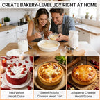 SJ 8 Inch Silicone Round Cake Pan with Metal Reinforced Frame Set of 2, Nonstick Silicone Cake Mold for Baking Suitable for Making Layers, Cheese & Chocolate Cakes