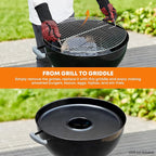 Stanbroil Round Griddle Insert for Weber 22" Kettle Charcoal Grill, Nonstick Coating Flat Top Griddle Plate, 22 Inch Kettle Grill Accesories, Black