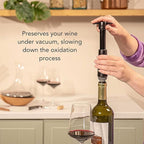 Vacu Vin Wine Saver Concerto - Black - 1 Pump 2 Stoppers - Wine Stoppers for Bottles with Vacuum Pump - Reusable - Made in the Netherlands
