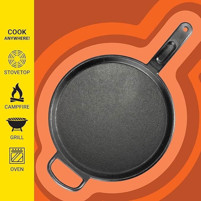 Lodge BOLD 12 Inch Seasoned Cast Iron Griddle, Design-Forward Cookware