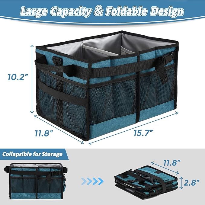 Lorbro Grill Caddy, BBQ Caddy with Paper Towel Holder, Portable Picnic Basket for Utensil and Condiment, Barbecue Grilling Tool Accessories Storage Organizer for Outdoor Griddle, Tailgate, Camping, RV