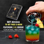EVERYDAY COCKTAIL - Professional Glass Cocktail Shaker 14 oz, Martini Shaker with Recipes and Measurements, Built-in Strainer and Leakproof Seal, Clear Bar Tool for Margaritas, Martinis