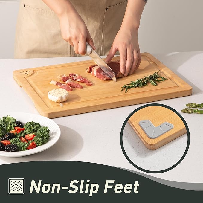 Bamboo Cutting Board Set Non Slip Feet Over Sink Chopping Board Christmas Xmas Birthday Day Gifts Ideas Grandmother Gigi Granny Nana Glamma Mawmaw Yaya Abuela Abuelita Mamaw Mimi Nonna Oma Meme