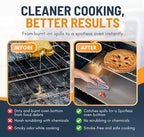 Oven Liners for Bottom of Oven - 2 Pack Large Heavy Duty Mats, 17”x25” Non-Stick Reusable Liner for Electric, Gas, Toasters, Grills - BPA & PFOA Free Kitchen Accessory to Keep It Clean (Silver)