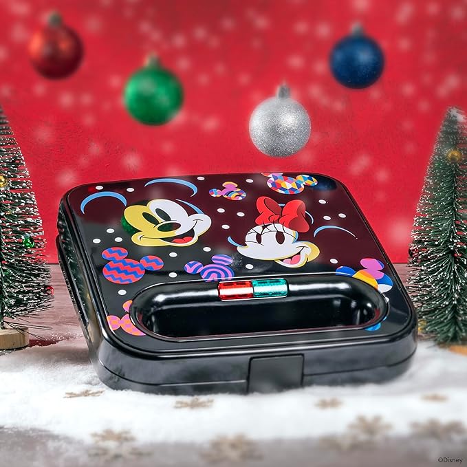 Uncanny Brands Disney Mickey and Minnie Mouse Sandwich Maker - Small Kitchen Appliance