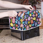 JEOCODY Easter Toaster Cover Egg Print Toaster Covers 4 Slice Wide Slot Dustproof Fingerprint Protectors and Greasy Protection Anti-sputtering Machine Washable Women Gift