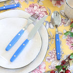 ANNOVA Silverware Set, Retro/Rivet Colorful Stainless Steel Tableware Kitchen Flatware Set Utensils, Includes Dinner Knives, Forks, Spoons, Salad Forks & Dessert Spoons (Sapphire Blue, 20 Pieces)