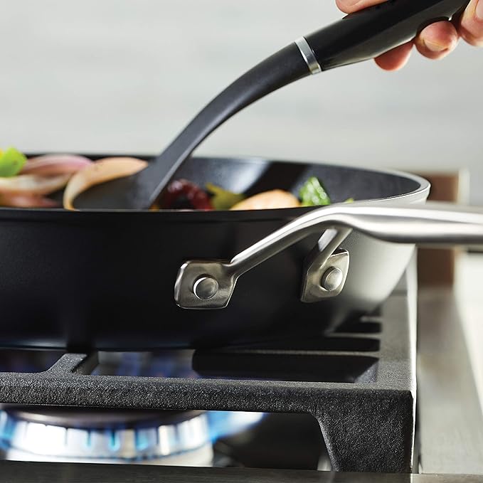 KitchenAid Hard Anodized Induction Nonstick Fry Pan/Skillet with Lid, 12.25 Inch, Matte Black