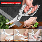 MAD SHARK Heavy Duty Poultry Shears, Kitchen Shears with Non-Slip Handle & Safety Lock, All Purpose Kitchen Scissors for Chicken, Meat Cutting, Turkey, Fish, Vegetables, Spring Loaded, Dishwasher Safe
