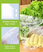 Bonsenkitchen 3 Rolls 11" x 16' + 3 Rolls 8" x 16' Vacuum Sealer Bags for Food with a Color Box, Easy to Store, Commercial Grade, BPA Free, Great for Food Storage or Sous Vide, VB22