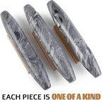 Koville African Natural Grey Marble French Rolling Pin, 12inch Non-Stick Rolling Pin for Baking, Dough Roller for Pasta, Dumpling, Fondant, Pie, Bread, Pizza, Kitchen Baking Tools