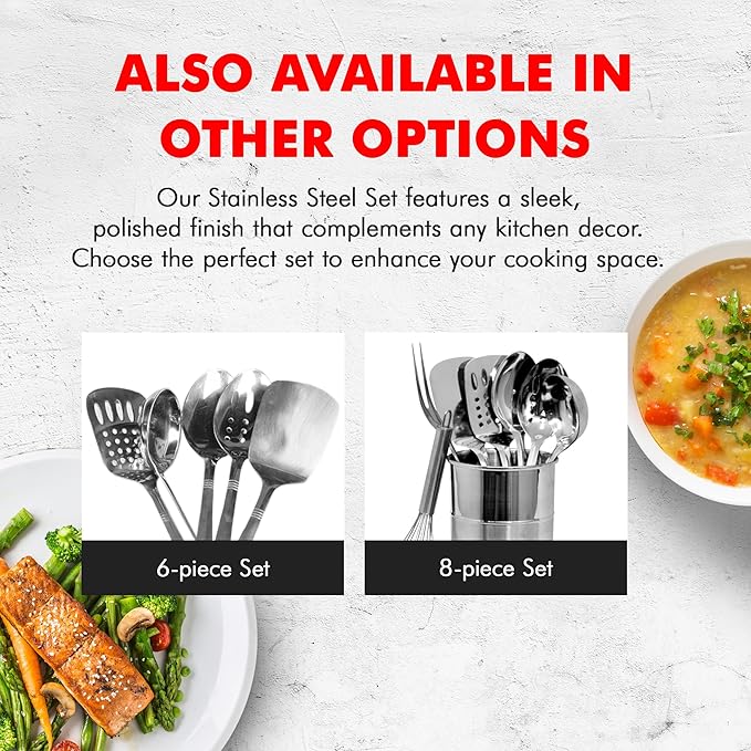 Chef Craft Select Kitchen Tool and Utensil Set, 6 Piece Set, Stainless Steel
