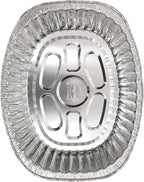 Disposable Oval Roasting Pan - Durable Turkey Roaster Pans Extra Large, Heavy-Duty Aluminum Foil, Deep, Oval Shape for Chicken, Meat, Brisket, Roasting, Baking, Recyclable (100)