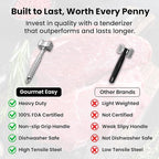 Stainless Steel Meat Tenderizer Tool, Premium Meat Mallet with Non-Slip Grip, Dual-sided Kitchen Mallet Ideal for Tenderizing Steak, Poultry & Chicken Cutlet, Dishwasher Safe with Lifetime Replacement