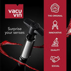 Vacu Vin Wine Saver Pump Blue with Vacuum Wine Stopper - Keep Your Wine Fresh for up to 10 Days - 1 Pump 2 Stoppers - Reusable - Made in the Netherlands