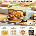 Nuwave Bravo Pro Smart 21QT Toaster Oven Air Fryer Combo, Convection Oven Countertop, 10 functions all in 1, with even & quick crisp technology, 50-450°F, 1800W, Mint Green
