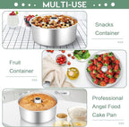 TeamFar 10inch Angel Food Cake Pan, Stainless Steel Cake Pan with Tube, Healthy & Non-toxic, Sturdy & One-Piece, Mirror Finish & Dishwasher Safe